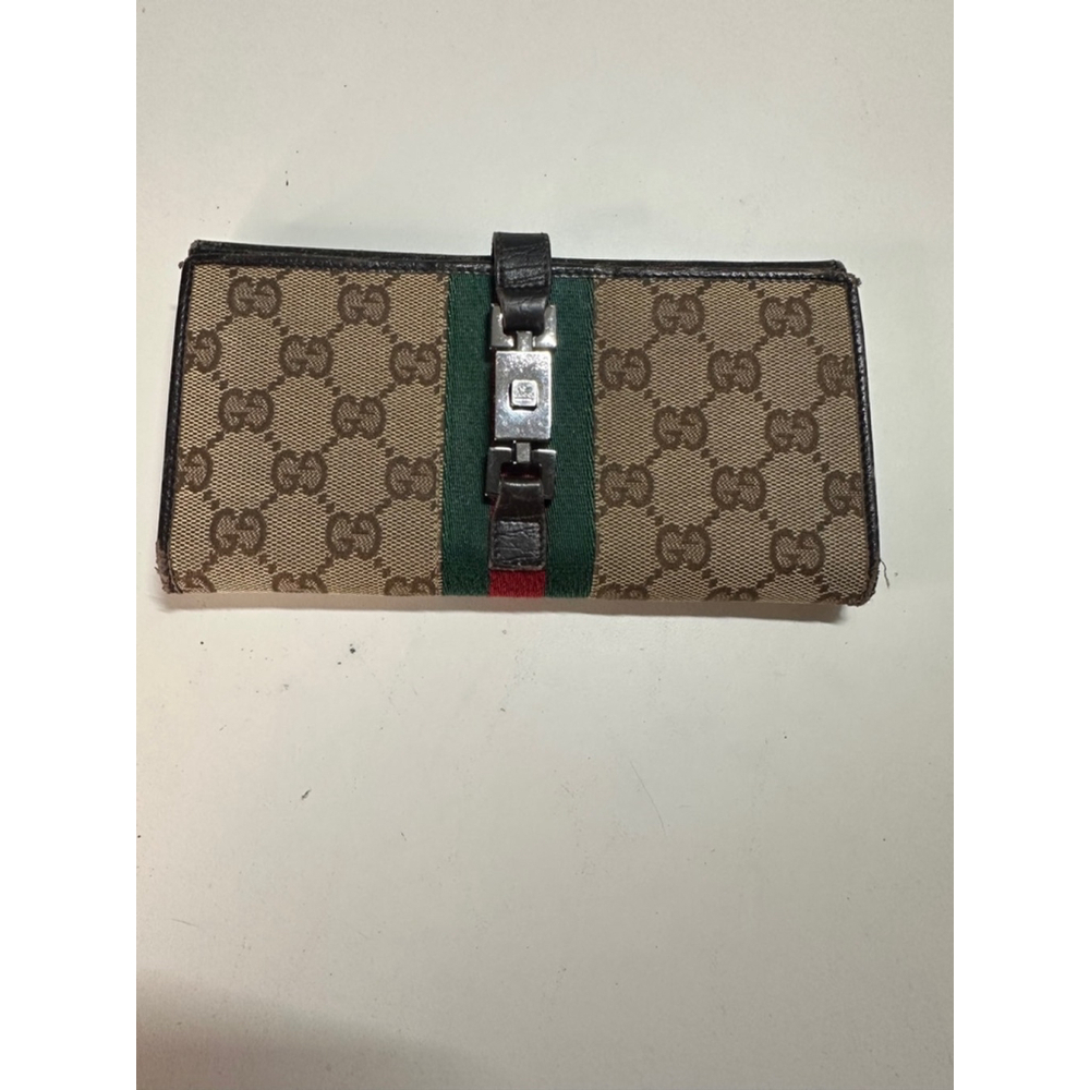 Women's Gucci Sherry Line Piston Wallet Brown - Picture 2 of 9